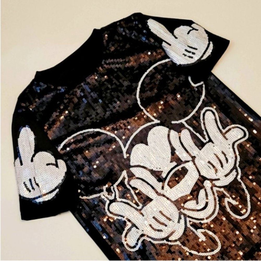 One Of A Kind Mickey Handmade Sequin Shirt Dress